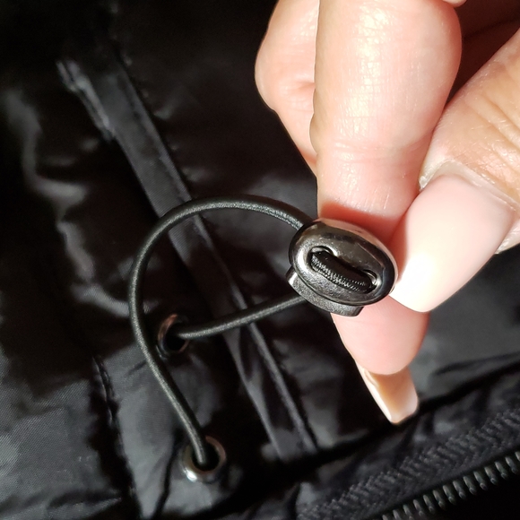 Women's Black Puffer Parka Jacket, Size: L - Picture 6 of 9